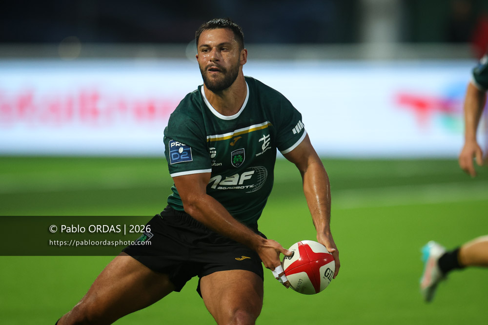 Maxime Espeut, lors du match de Pro D2 entre le Biarritz olympique et Montauban, le 25 septembre 2026 au stade Aguiléra de Biarritz, France (Photo Pablo ORDAS)