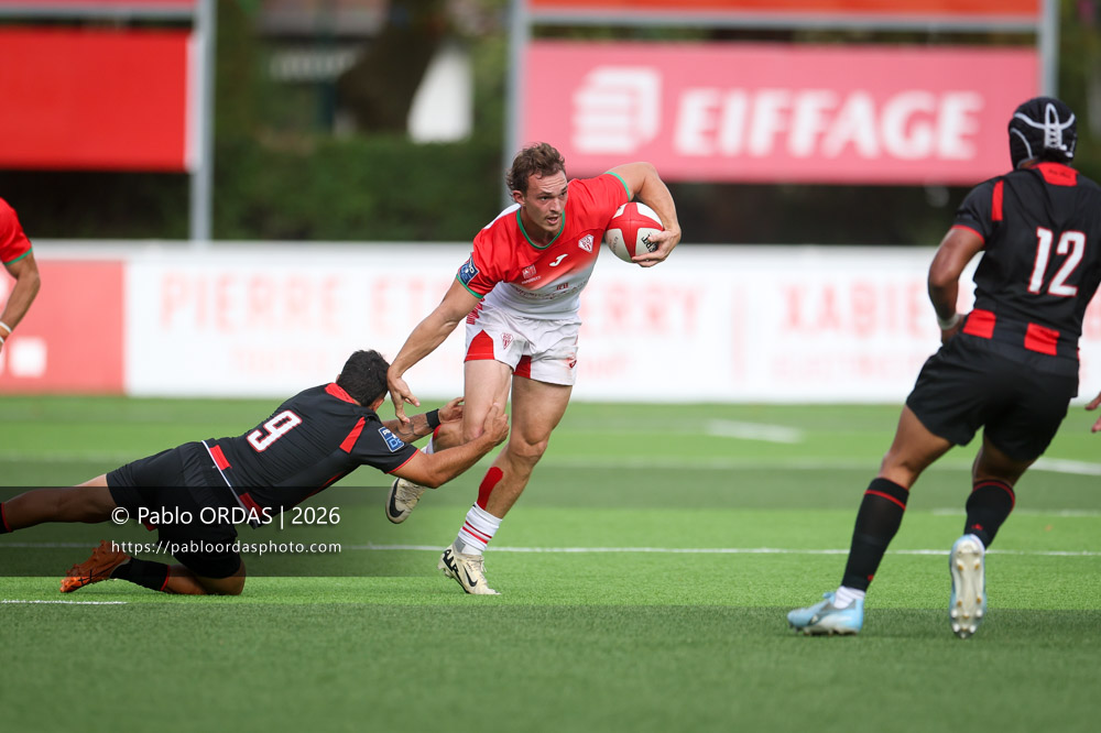 Nicolas Elissondo, lors du match de Pro D2 entre le Biarritz olympique et Nissa Rugby, le 27 août 2026 au stade Aguiléra de Biarritz, France (Photo Pablo ORDAS)