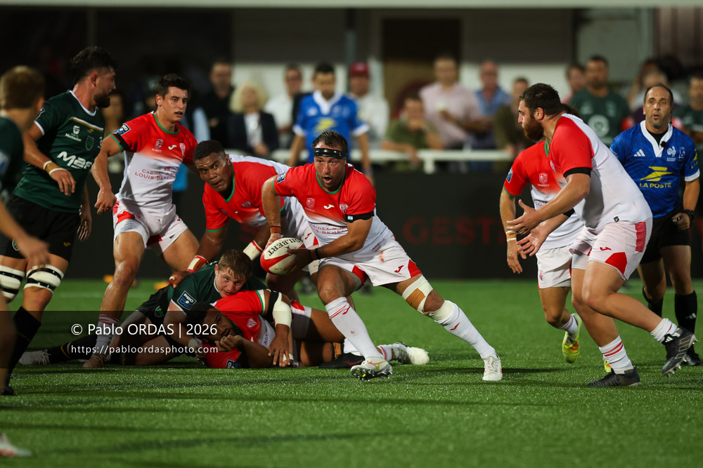 Iban Hiriart Urruty, lors du match de Pro D2 entre le Biarritz olympique et Montauban, le 25 septembre 2026 au stade Aguiléra de Biarritz, France (Photo Pablo ORDAS)