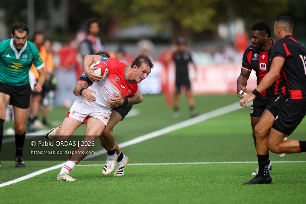 Nicolas Elissondo, lors du match de Pro D2 entre le Biarritz olympique et Nissa Rugby, le 27 août 2026 au stade Aguiléra de Biarritz, France (Photo Pablo ORDAS)
