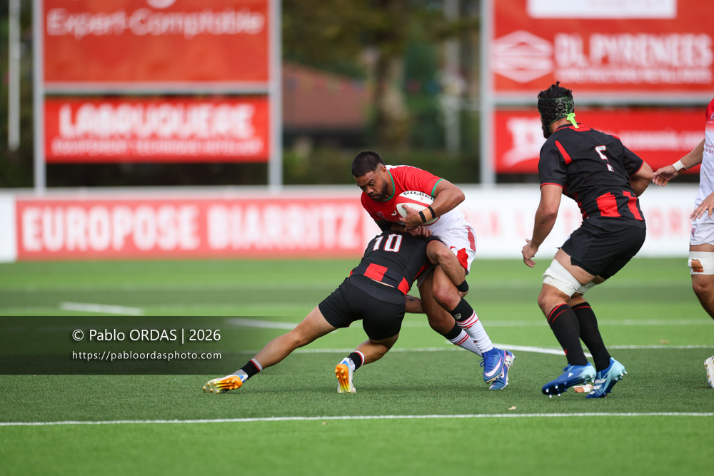 Duncan Paia'aua, lors du match de Pro D2 entre le Biarritz olympique et Nissa Rugby, le 27 août 2026 au stade Aguiléra de Biarritz, France (Photo Pablo ORDAS)
