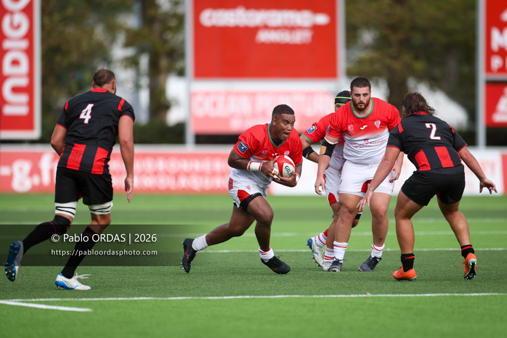 Johnny Dyer, lors du match de Pro D2 entre le Biarritz olympique et Nissa Rugby, le 27 août 2026 au stade Aguiléra de Biarritz, France (Photo Pablo ORDAS)