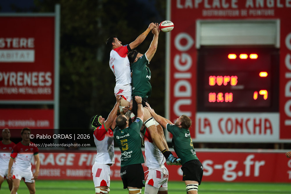 Romain Macurdy, lors du match de Pro D2 entre le Biarritz olympique et Montauban, le 25 septembre 2026 au stade Aguiléra de Biarritz, France (Photo Pablo ORDAS)