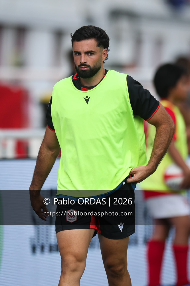 Jules Gimbert, lors du match de Pro D2 entre le Biarritz olympique et Nissa Rugby, le 27 août 2026 au stade Aguiléra de Biarritz, France (Photo Pablo ORDAS)
