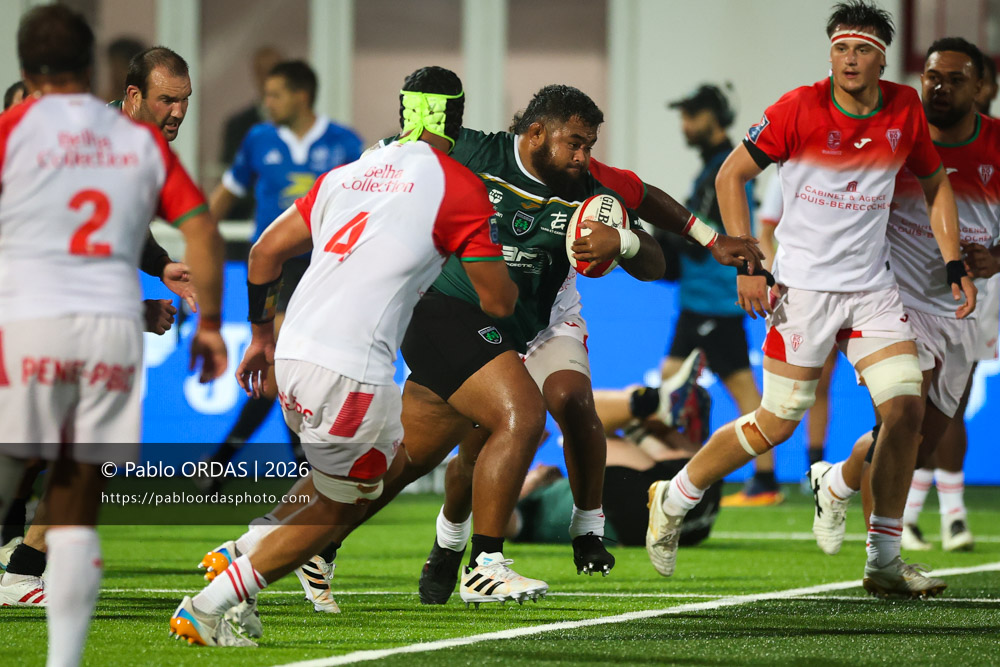 Christopher Vaotoa, lors du match de Pro D2 entre le Biarritz olympique et Montauban, le 25 septembre 2026 au stade Aguiléra de Biarritz, France (Photo Pablo ORDAS)