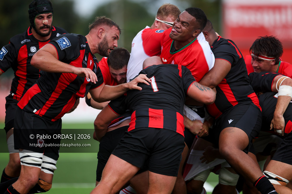 Johnny Dyer, lors du match de Pro D2 entre le Biarritz olympique et Nissa Rugby, le 27 août 2026 au stade Aguiléra de Biarritz, France (Photo Pablo ORDAS)