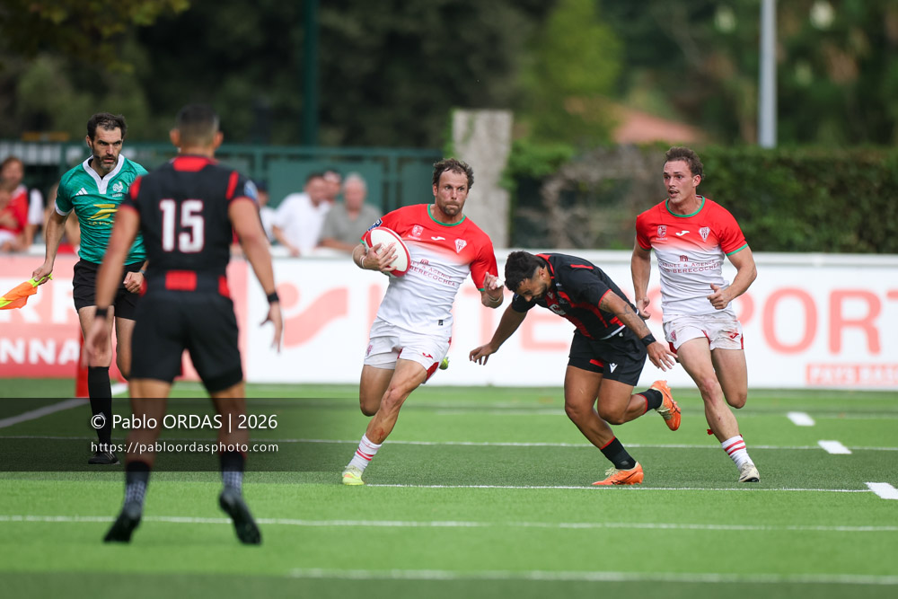 Yann Lesgourgues, lors du match de Pro D2 entre le Biarritz olympique et Nissa Rugby, le 27 août 2026 au stade Aguiléra de Biarritz, France (Photo Pablo ORDAS)