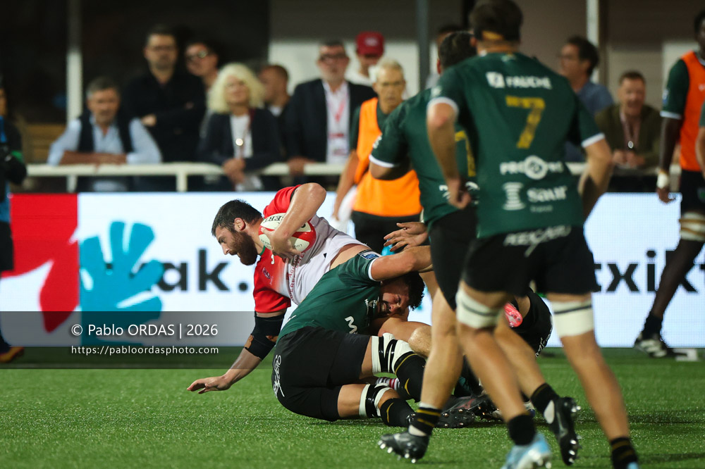 Kakhaber Darbaidze, lors du match de Pro D2 entre le Biarritz olympique et Montauban, le 25 septembre 2026 au stade Aguiléra de Biarritz, France (Photo Pablo ORDAS)