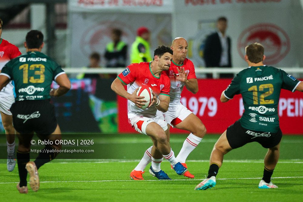 Lukas Doyhenard, lors du match de Pro D2 entre le Biarritz olympique et Montauban, le 25 septembre 2026 au stade Aguiléra de Biarritz, France (Photo Pablo ORDAS)