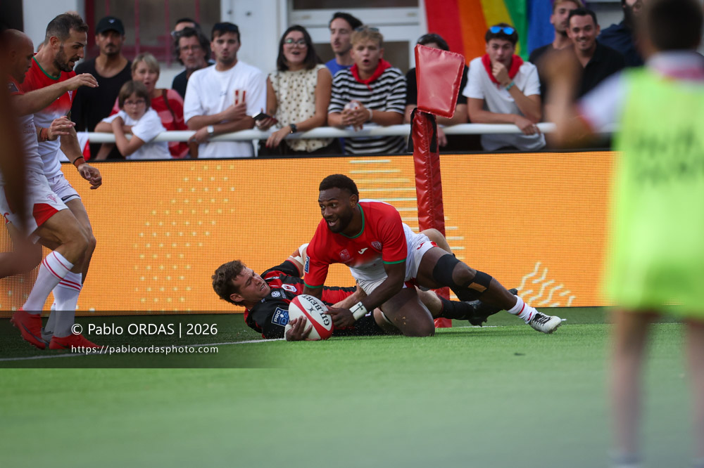Mosese Dawai, lors du match de Pro D2 entre le Biarritz olympique et Nissa Rugby, le 27 août 2026 au stade Aguiléra de Biarritz, France (Photo Pablo ORDAS)