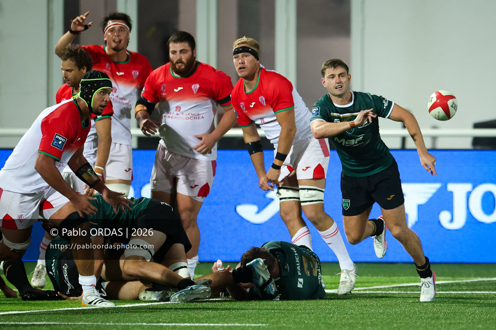 Jack Maunder, lors du match de Pro D2 entre le Biarritz olympique et Montauban, le 25 septembre 2026 au stade Aguiléra de Biarritz, France (Photo Pablo ORDAS)