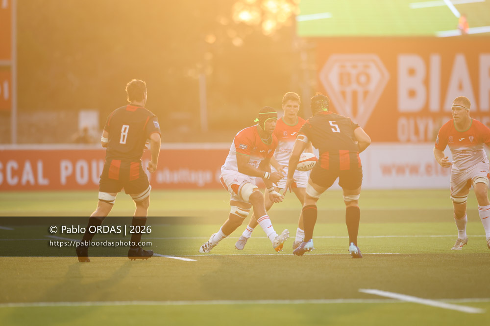 Aston Fortuin, lors du match de Pro D2 entre le Biarritz olympique et Nissa Rugby, le 27 août 2026 au stade Aguiléra de Biarritz, France (Photo Pablo ORDAS)
