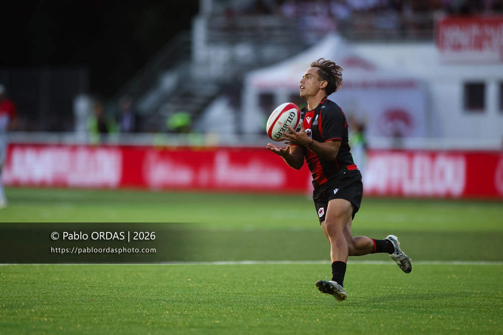 Flavio Asquini, lors du match de Pro D2 entre le Biarritz olympique et Nissa Rugby, le 27 août 2026 au stade Aguiléra de Biarritz, France (Photo Pablo ORDAS)