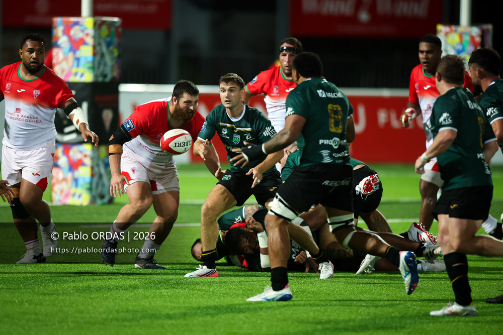 Jack Maunder, lors du match de Pro D2 entre le Biarritz olympique et Montauban, le 25 septembre 2026 au stade Aguiléra de Biarritz, France (Photo Pablo ORDAS)