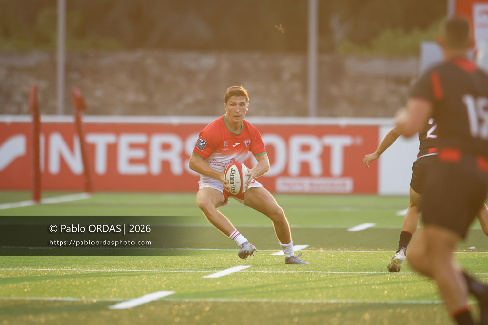 Thomas Dolhagaray, lors du match de Pro D2 entre le Biarritz olympique et Nissa Rugby, le 27 août 2026 au stade Aguiléra de Biarritz, France (Photo Pablo ORDAS)