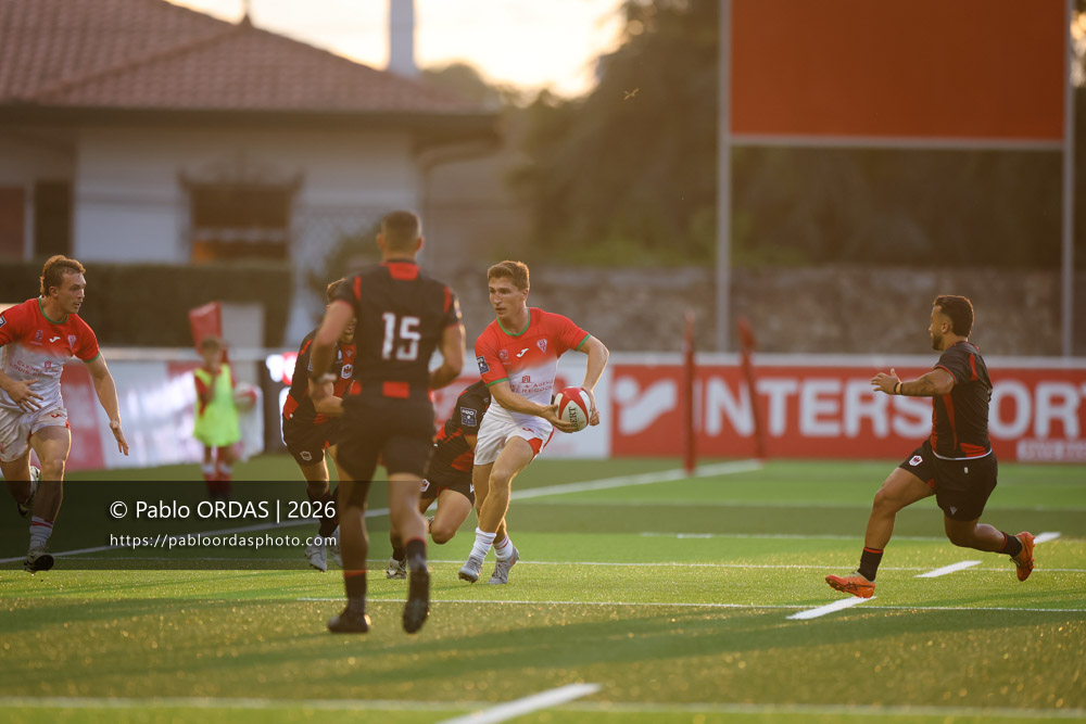 Thomas Dolhagaray, lors du match de Pro D2 entre le Biarritz olympique et Nissa Rugby, le 27 août 2026 au stade Aguiléra de Biarritz, France (Photo Pablo ORDAS)