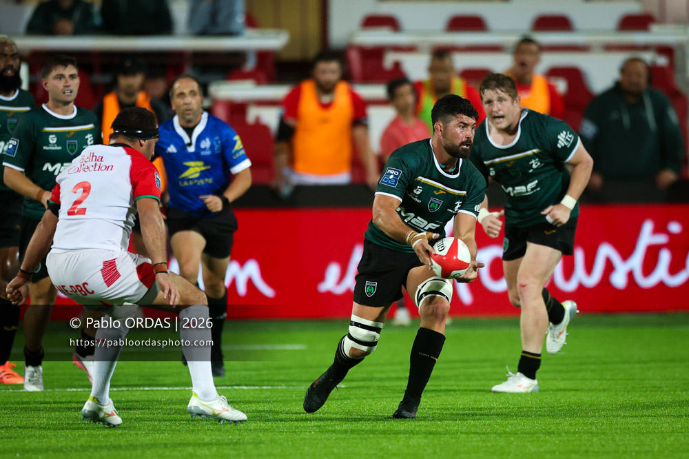 Fred Quercy, lors du match de Pro D2 entre le Biarritz olympique et Montauban, le 25 septembre 2026 au stade Aguiléra de Biarritz, France (Photo Pablo ORDAS)