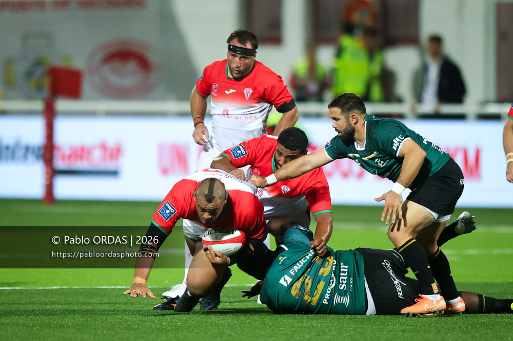 Reginald Churchward, lors du match de Pro D2 entre le Biarritz olympique et Montauban, le 25 septembre 2026 au stade Aguiléra de Biarritz, France (Photo Pablo ORDAS)