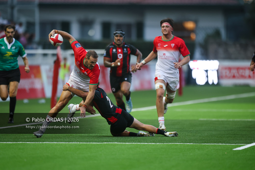 Kylian Jaminet, lors du match de Pro D2 entre le Biarritz olympique et Nissa Rugby, le 27 août 2026 au stade Aguiléra de Biarritz, France (Photo Pablo ORDAS)