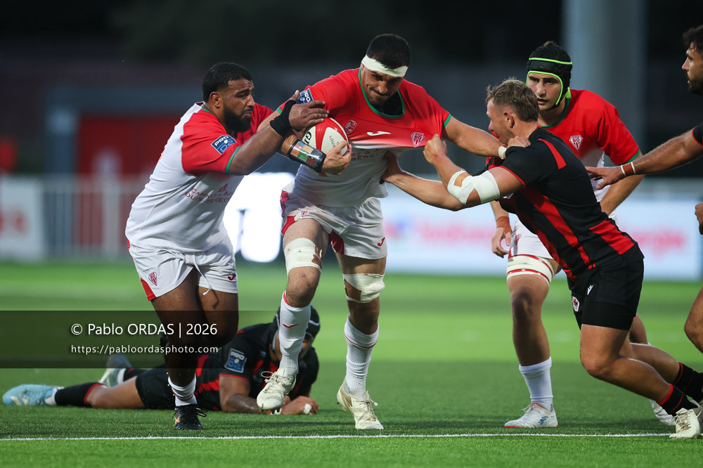 Rémi Bourdeau, lors du match de Pro D2 entre le Biarritz olympique et Nissa Rugby, le 27 août 2026 au stade Aguiléra de Biarritz, France (Photo Pablo ORDAS)
