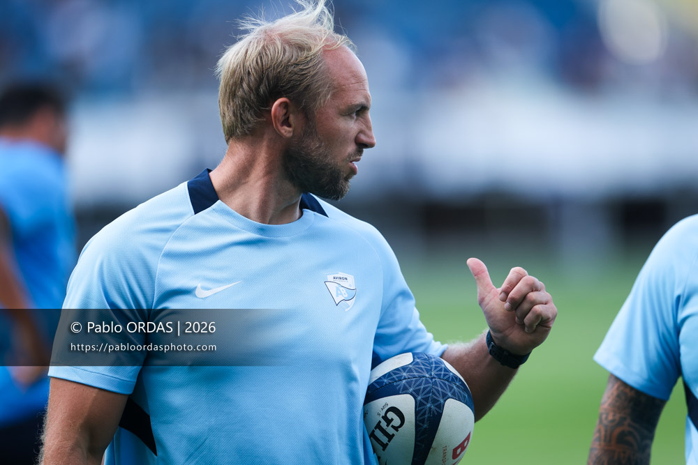 Jean Monribot, lors du match amical entre l'Aviron bayonnais et le Stade toulousain, le 28 août 2026 au stade Jean Dauger de Bayonne, France (Photo Pablo ORDAS)