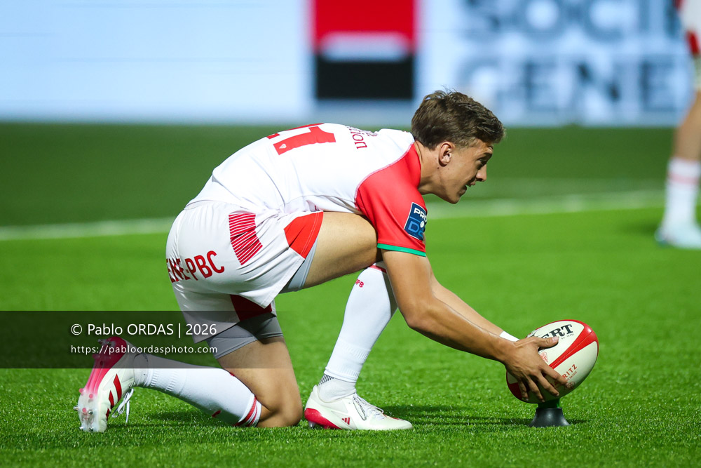 Iban Laclau, lors du match de Pro D2 entre le Biarritz olympique et Montauban, le 25 septembre 2026 au stade Aguiléra de Biarritz, France (Photo Pablo ORDAS)