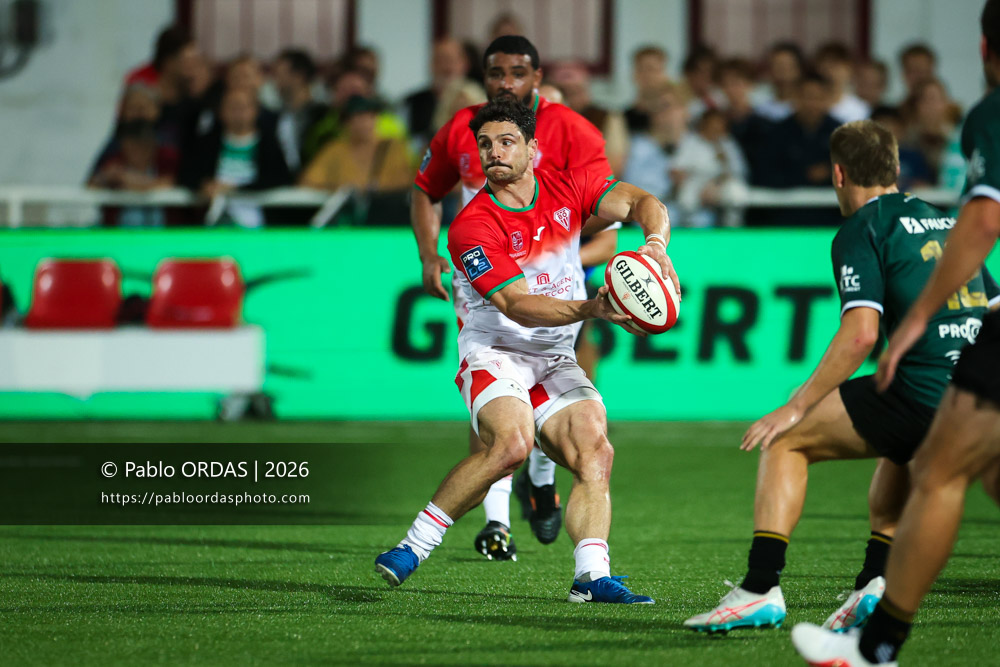 Lukas Doyhenard, lors du match de Pro D2 entre le Biarritz olympique et Montauban, le 25 septembre 2026 au stade Aguiléra de Biarritz, France (Photo Pablo ORDAS)