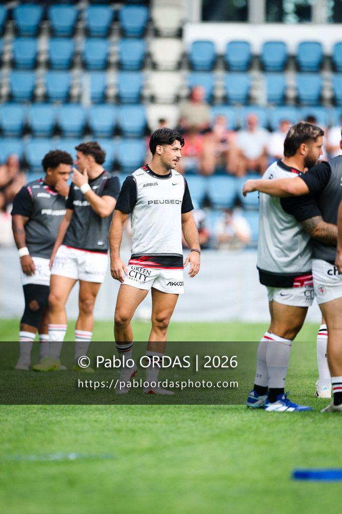 Matias Remue, lors du match amical entre l'Aviron bayonnais et le Stade toulousain, le 28 août 2026 au stade Jean Dauger de Bayonne, France (Photo Pablo ORDAS)
