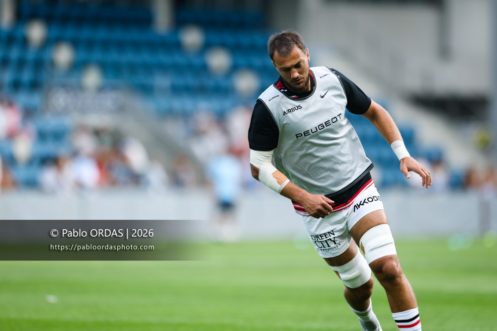 Alexandre Roumat, lors du match amical entre l'Aviron bayonnais et le Stade toulousain, le 28 août 2026 au stade Jean Dauger de Bayonne, France (Photo Pablo ORDAS)