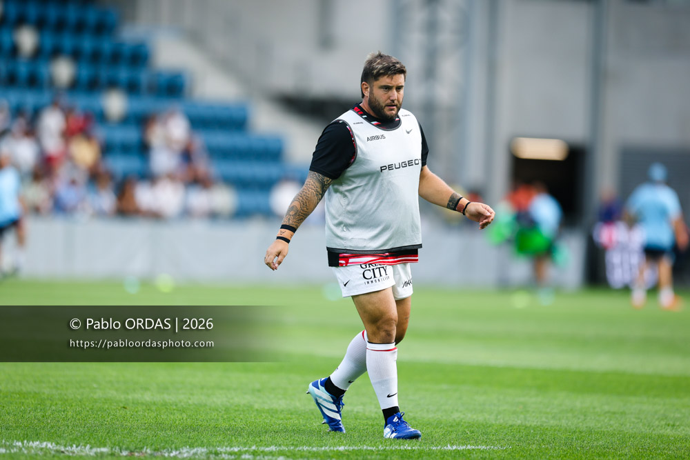 Cyril Baille, lors du match amical entre l'Aviron bayonnais et le Stade toulousain, le 28 août 2026 au stade Jean Dauger de Bayonne, France (Photo Pablo ORDAS)