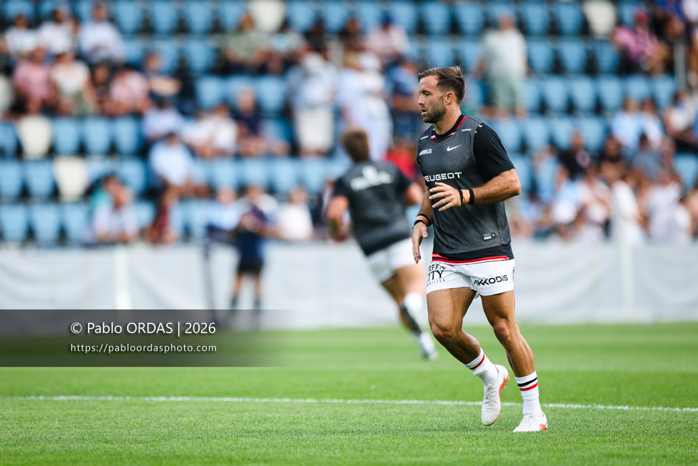Paul Graou, lors du match amical entre l'Aviron bayonnais et le Stade toulousain, le 28 août 2026 au stade Jean Dauger de Bayonne, France (Photo Pablo ORDAS)