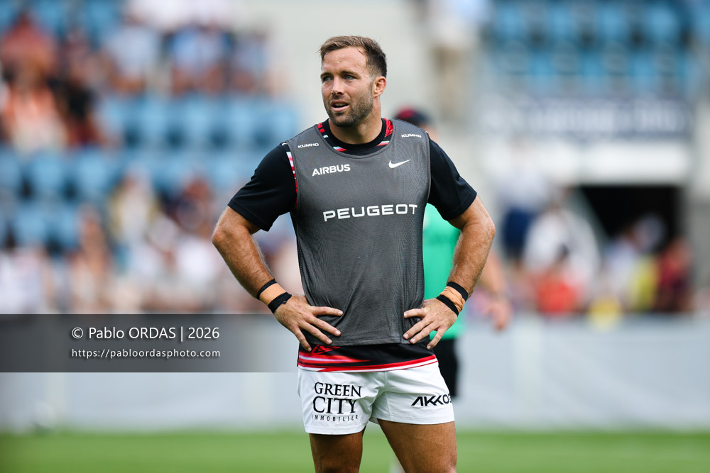 Paul Graou, lors du match amical entre l'Aviron bayonnais et le Stade toulousain, le 28 août 2026 au stade Jean Dauger de Bayonne, France (Photo Pablo ORDAS)