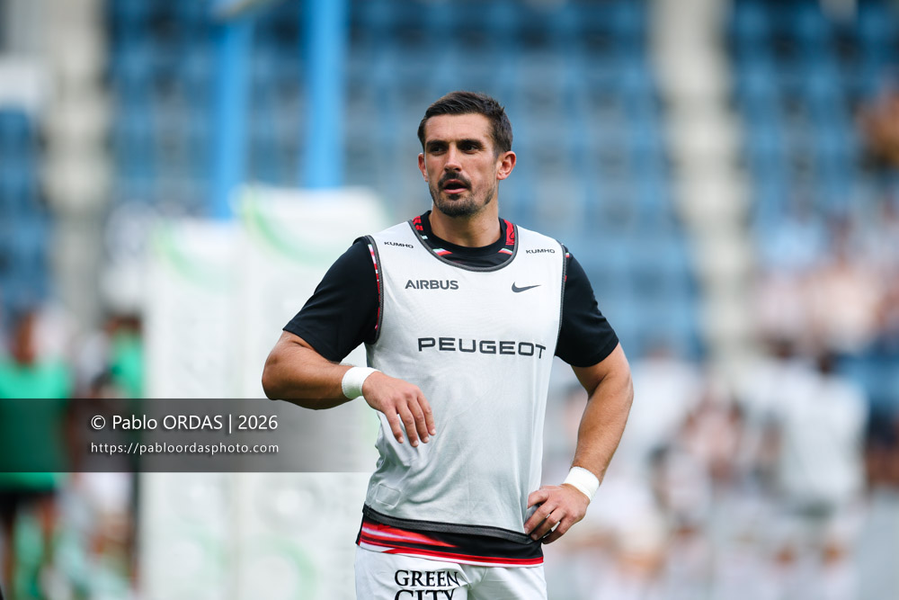 Thomas Ramos, lors du match amical entre l'Aviron bayonnais et le Stade toulousain, le 28 août 2026 au stade Jean Dauger de Bayonne, France (Photo Pablo ORDAS)
