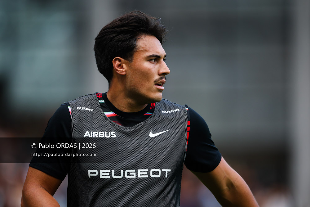 Kalvin Gourgues, lors du match amical entre l'Aviron bayonnais et le Stade toulousain, le 28 août 2026 au stade Jean Dauger de Bayonne, France (Photo Pablo ORDAS)