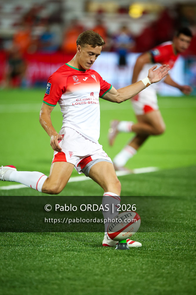 Iban Laclau, lors du match de Pro D2 entre le Biarritz olympique et Montauban, le 25 septembre 2026 au stade Aguiléra de Biarritz, France (Photo Pablo ORDAS)