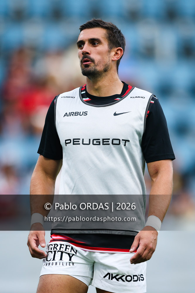 Thomas Ramos, lors du match amical entre l'Aviron bayonnais et le Stade toulousain, le 28 août 2026 au stade Jean Dauger de Bayonne, France (Photo Pablo ORDAS)