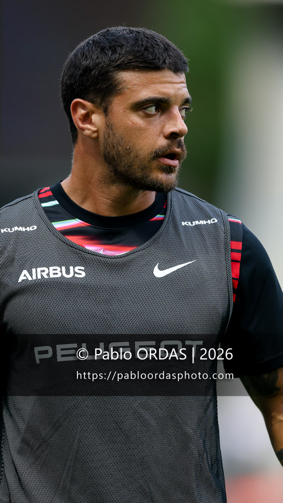 Romain Ntamack, lors du match amical entre l'Aviron bayonnais et le Stade toulousain, le 28 août 2026 au stade Jean Dauger de Bayonne, France (Photo Pablo ORDAS)