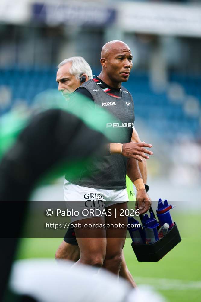 Teddy Thomas, lors du match amical entre l'Aviron bayonnais et le Stade toulousain, le 28 août 2026 au stade Jean Dauger de Bayonne, France (Photo Pablo ORDAS)