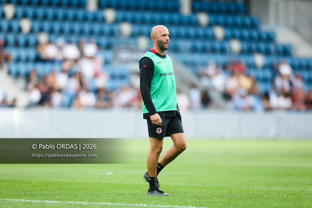 Bernard Baïsse, lors du match amical entre l'Aviron bayonnais et le Stade toulousain, le 28 août 2026 au stade Jean Dauger de Bayonne, France (Photo Pablo ORDAS)