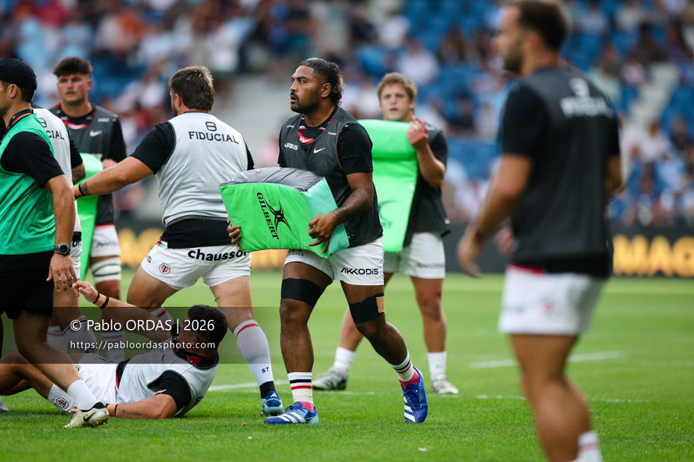 Peato Mauvaka, lors du match amical entre l'Aviron bayonnais et le Stade toulousain, le 28 août 2026 au stade Jean Dauger de Bayonne, France (Photo Pablo ORDAS)