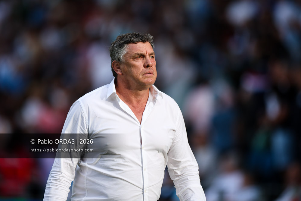 Didier Lacroix, lors du match amical entre l'Aviron bayonnais et le Stade toulousain, le 28 août 2026 au stade Jean Dauger de Bayonne, France (Photo Pablo ORDAS)