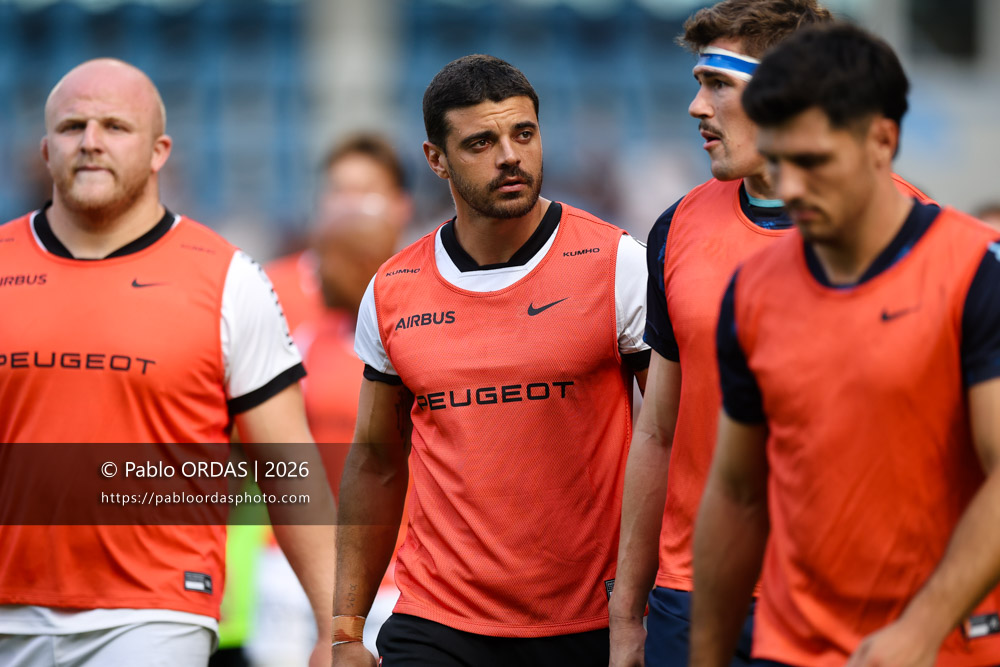 Romain Ntamack, lors du match amical entre l'Aviron bayonnais et le Stade toulousain, le 28 août 2026 au stade Jean Dauger de Bayonne, France (Photo Pablo ORDAS)