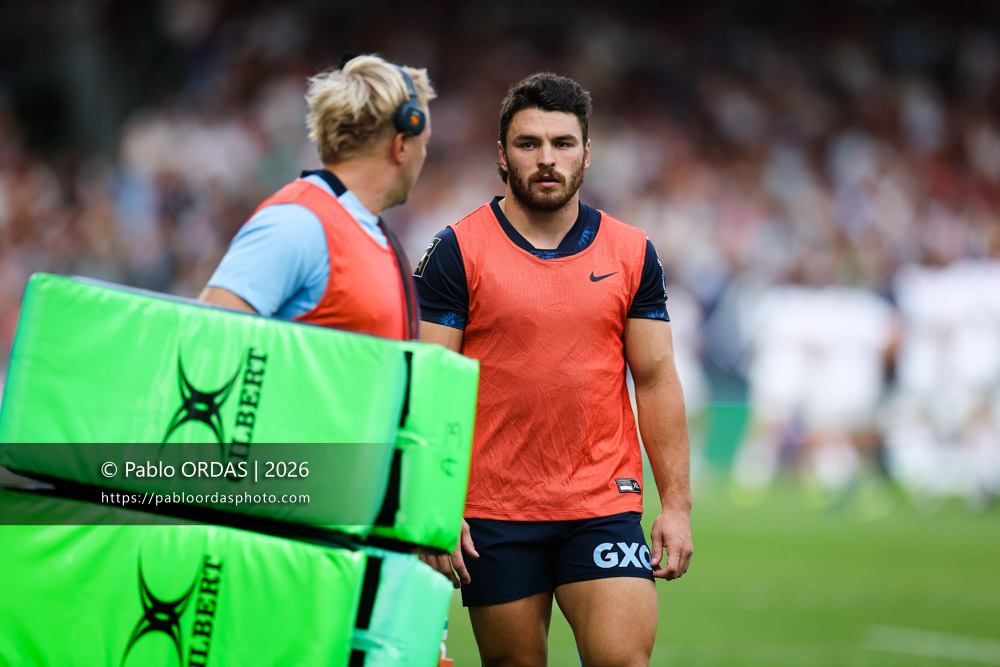 Mateo Carreras, lors du match amical entre l'Aviron bayonnais et le Stade toulousain, le 28 août 2026 au stade Jean Dauger de Bayonne, France (Photo Pablo ORDAS)
