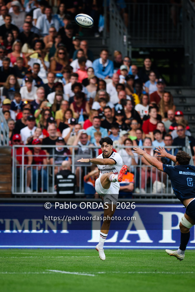Matias Remue, lors du match amical entre l'Aviron bayonnais et le Stade toulousain, le 28 août 2026 au stade Jean Dauger de Bayonne, France (Photo Pablo ORDAS)
