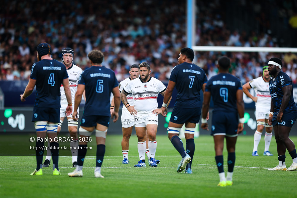 Cyril Baille, lors du match amical entre l'Aviron bayonnais et le Stade toulousain, le 28 août 2026 au stade Jean Dauger de Bayonne, France (Photo Pablo ORDAS)