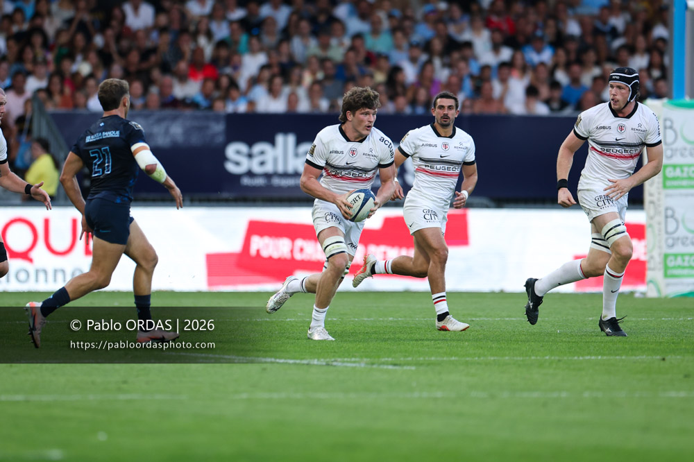 Romeo Martin Bonnard, lors du match amical entre l'Aviron bayonnais et le Stade toulousain, le 28 août 2026 au stade Jean Dauger de Bayonne, France (Photo Pablo ORDAS)