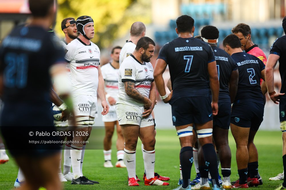 Thibaud Flament, lors du match amical entre l'Aviron bayonnais et le Stade toulousain, le 28 août 2026 au stade Jean Dauger de Bayonne, France (Photo Pablo ORDAS)