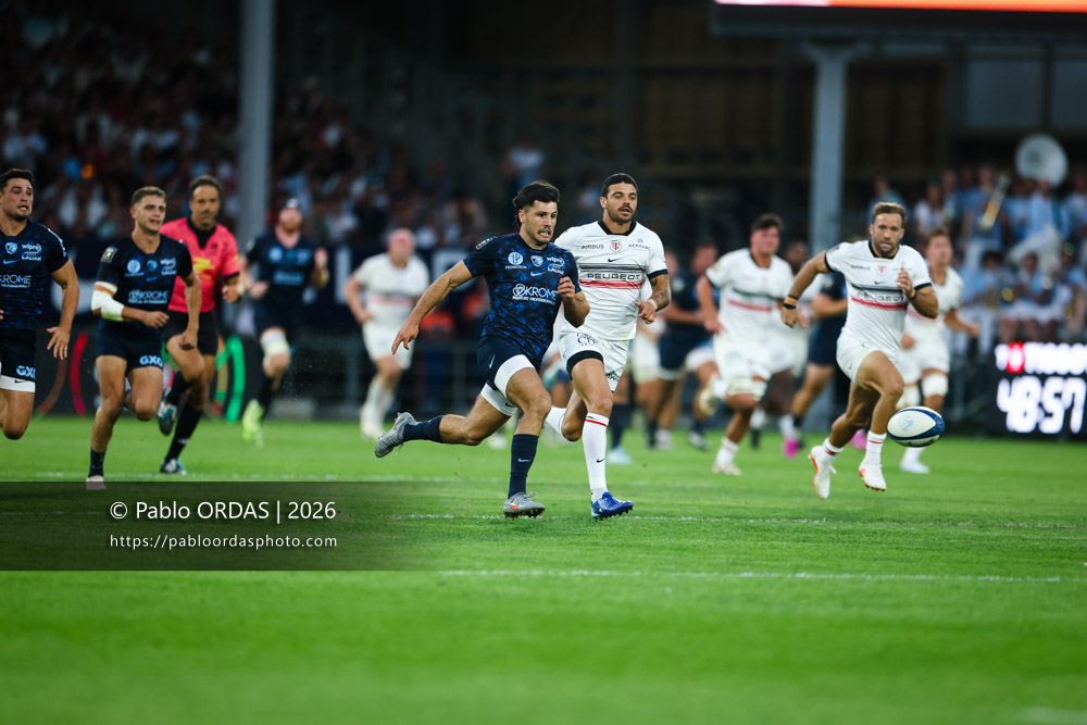 Yohan Orabé, lors du match amical entre l'Aviron bayonnais et le Stade toulousain, le 28 août 2026 au stade Jean Dauger de Bayonne, France (Photo Pablo ORDAS)