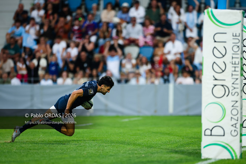 Yohan Orabé, lors du match amical entre l'Aviron bayonnais et le Stade toulousain, le 28 août 2026 au stade Jean Dauger de Bayonne, France (Photo Pablo ORDAS)