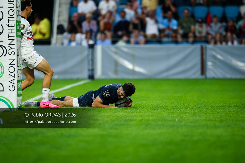 Yohan Orabé, lors du match amical entre l'Aviron bayonnais et le Stade toulousain, le 28 août 2026 au stade Jean Dauger de Bayonne, France (Photo Pablo ORDAS)